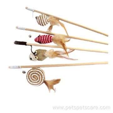 Feather Interactive Cat Playing Toy Teaser Stick